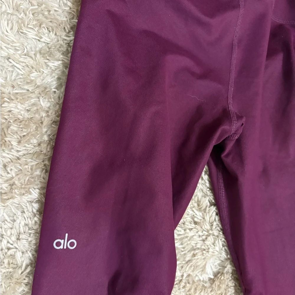 Alo Yoga Idol Leggings Purple Ruched Pocket Tight Size Small Long